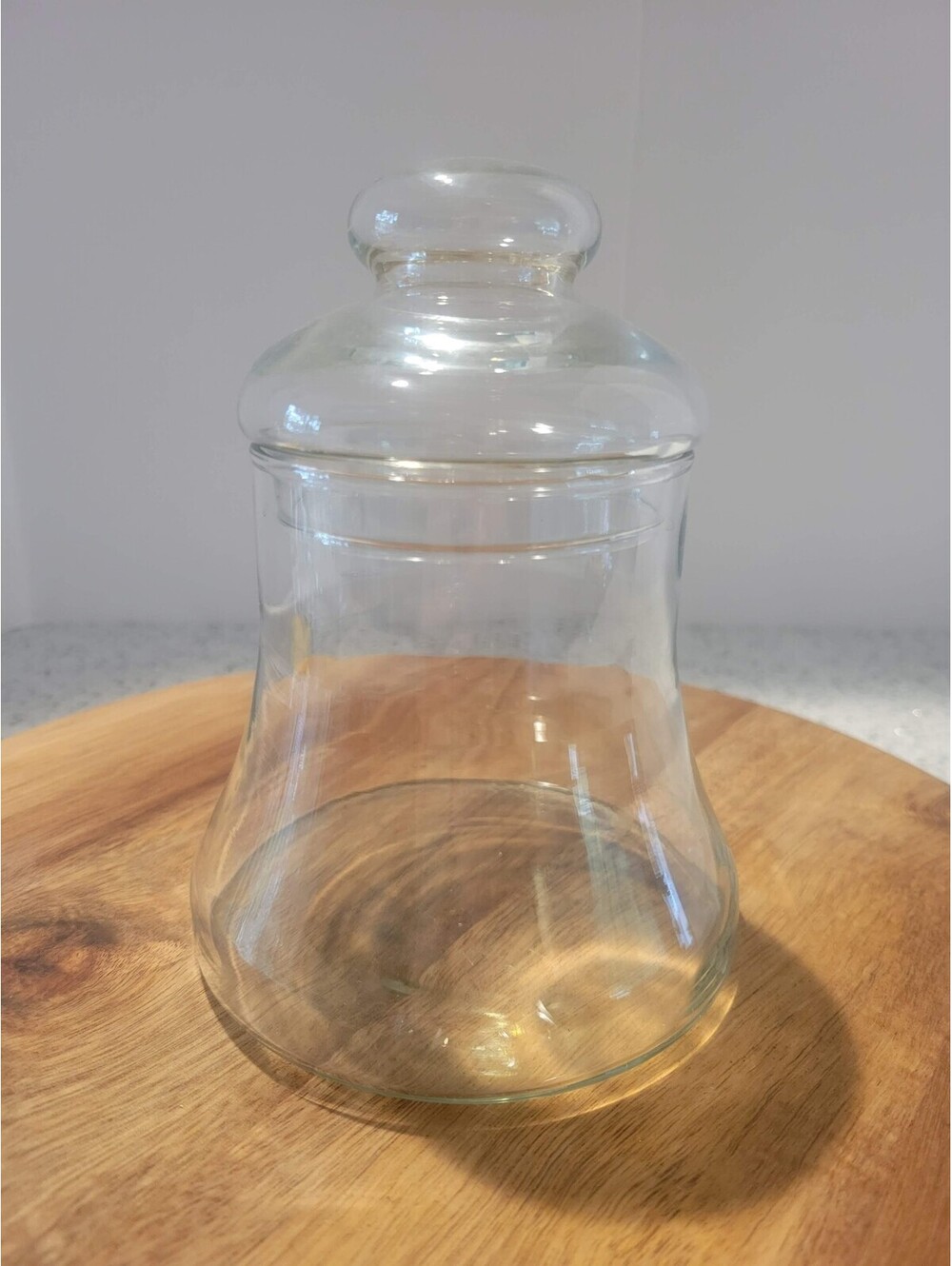 Clear Glass Candy Jar With Lid Round Apothecary Kitchen Bathroom Storage Decor